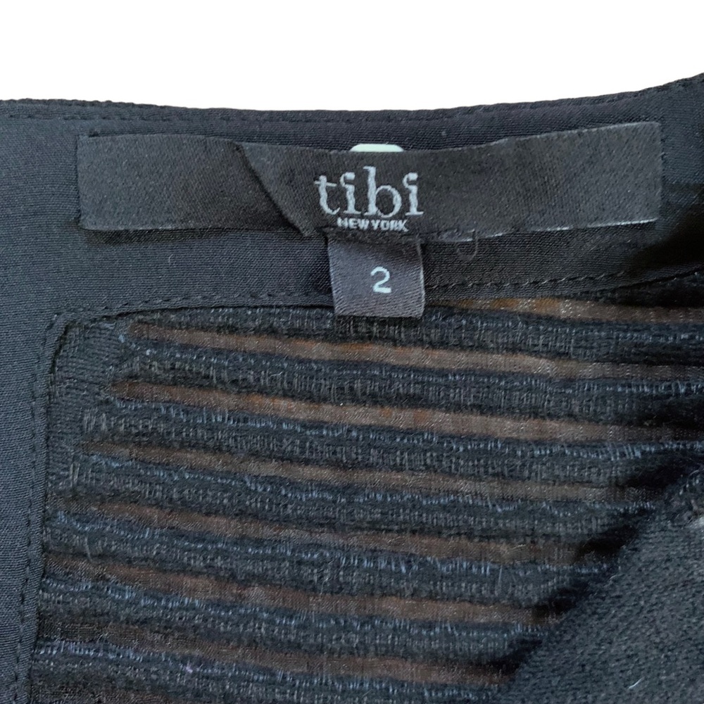 Tibi Cropped Wool Blend Sheer Panel Button Back B… - image 4